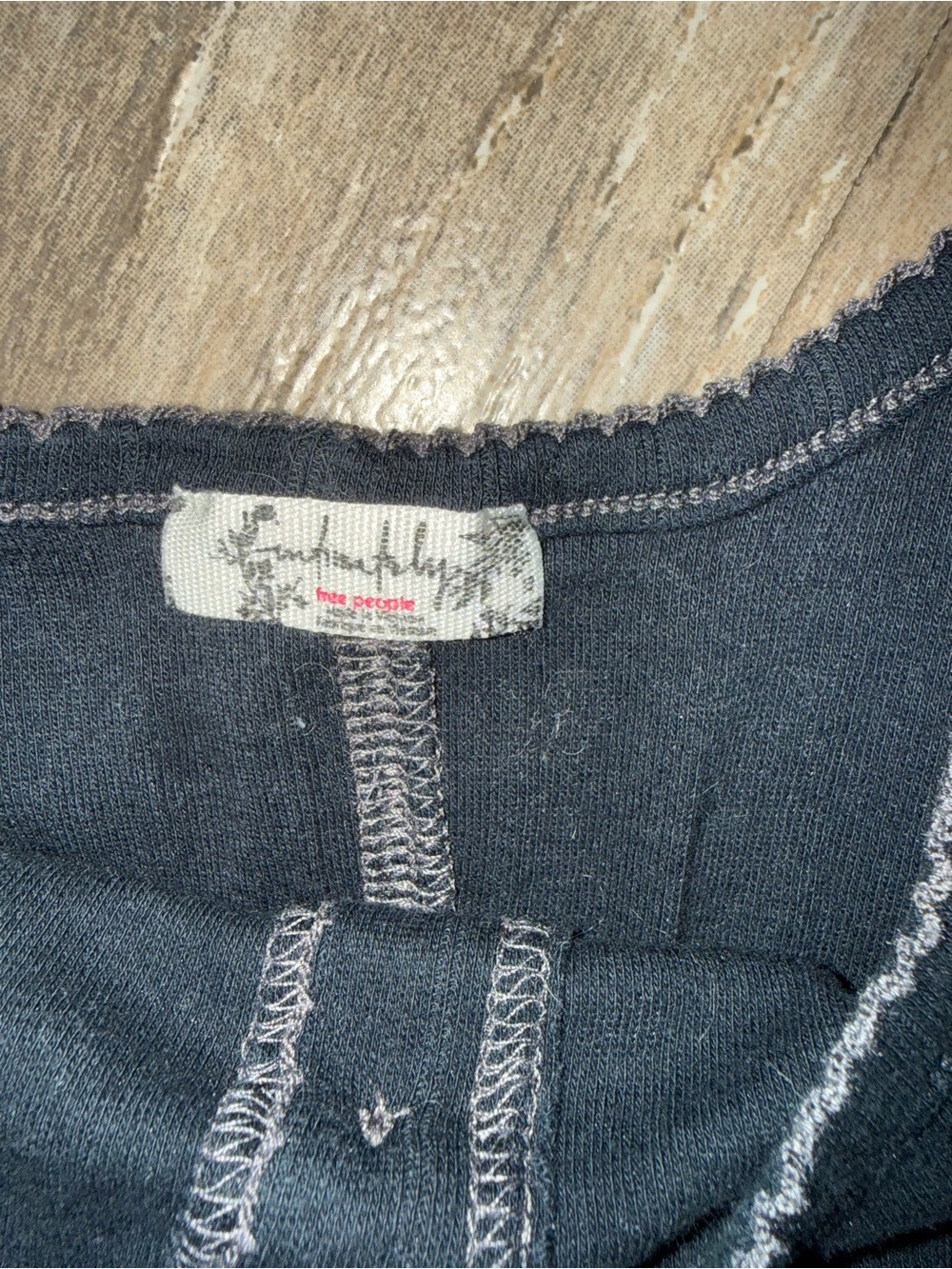 Free People Navy Ribbed Button-Front Tank - Picture 3 of 4